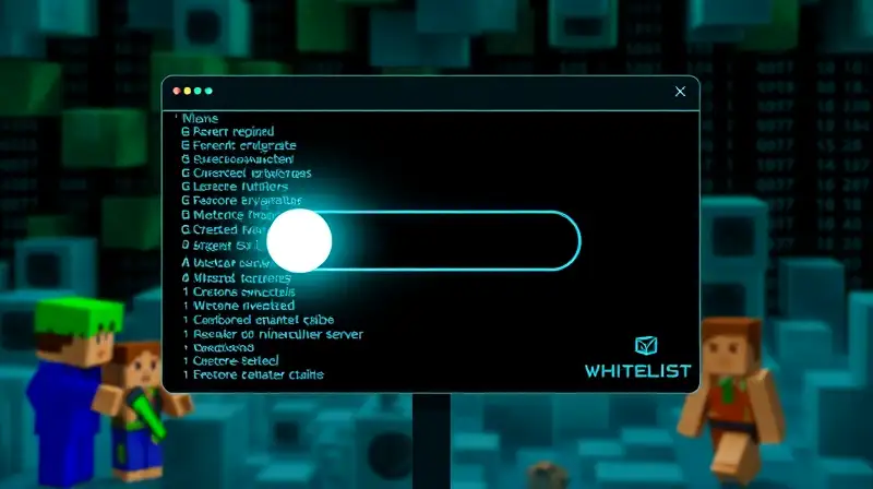 Consola de Minecraft con activación de whitelist