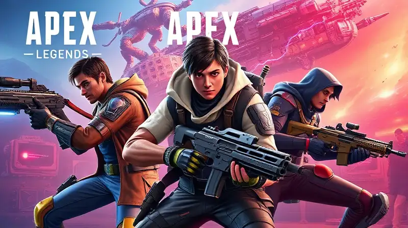 Personajes de Apex Legends en batalla futurista