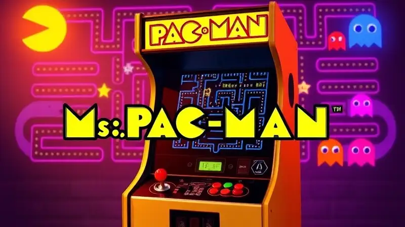Máquina arcade retro de Ms. Pac-Man