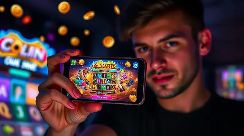 Persona con smartphone muestra juego Coin Master