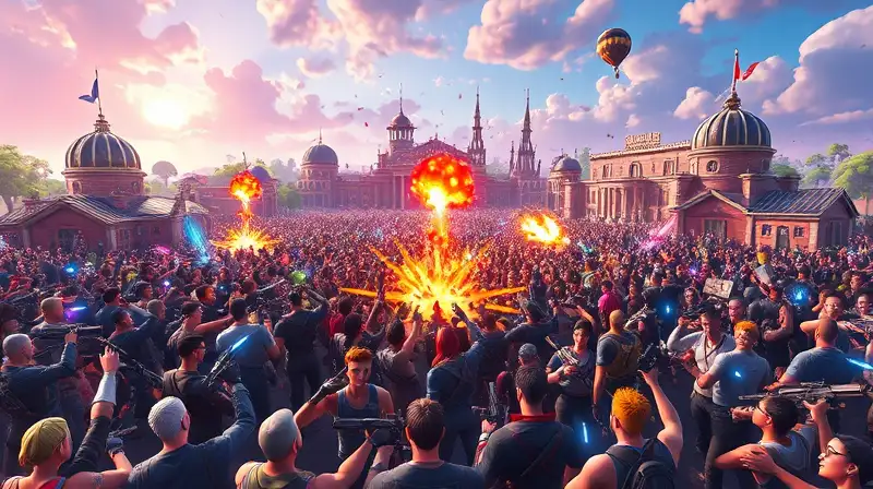 Batalla épica de Fortnite con acción intensa