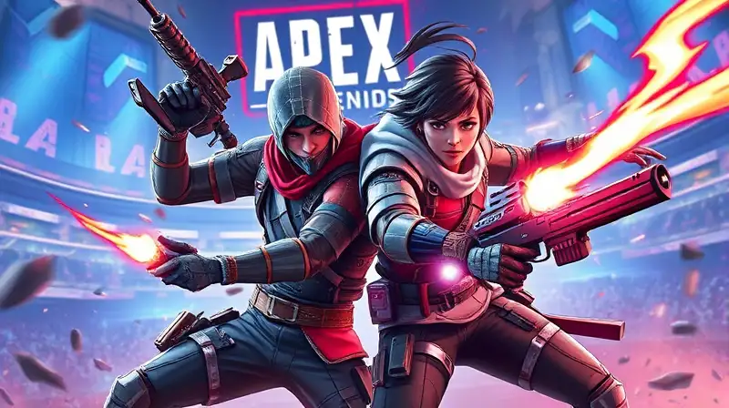 Dúo dinámico peleando en arena futurista