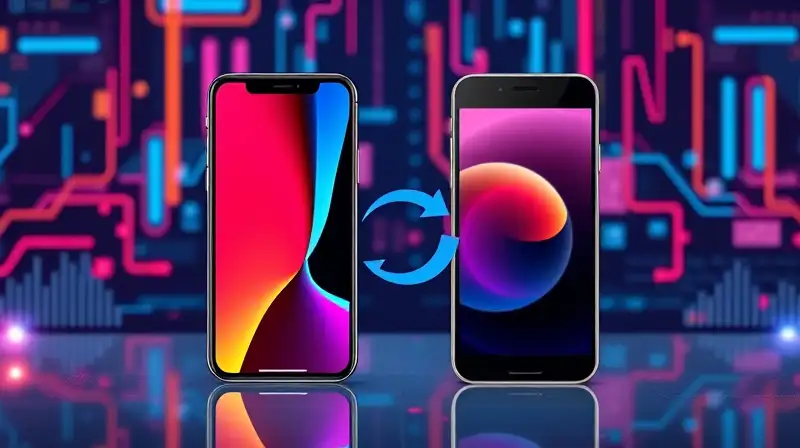 Dispositivos Android y iPhone sincronizados digitalmente