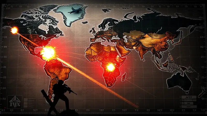 Mapa táctico con acción militar dinámica