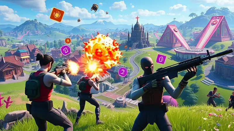 Jugadores combaten intensamente en mapa vibrante