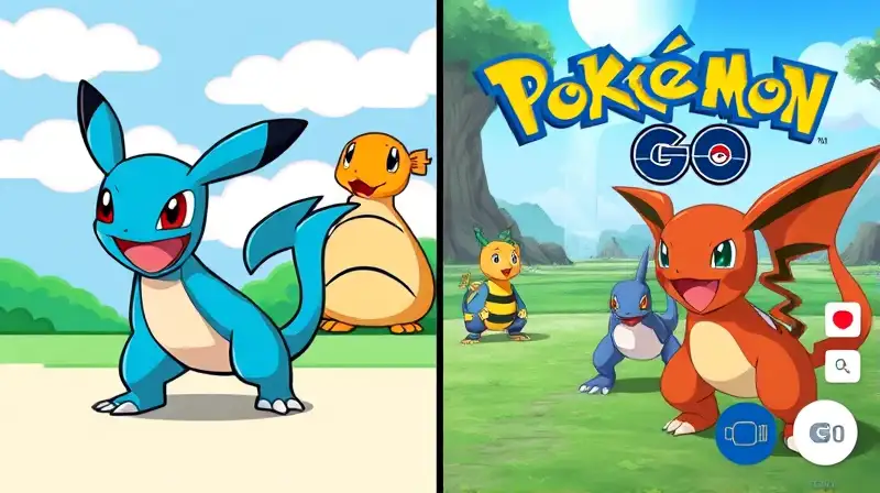 Estilo Pokémon retro junto a moderno