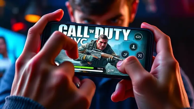 Manos gamer juegan Call of Duty intensamente