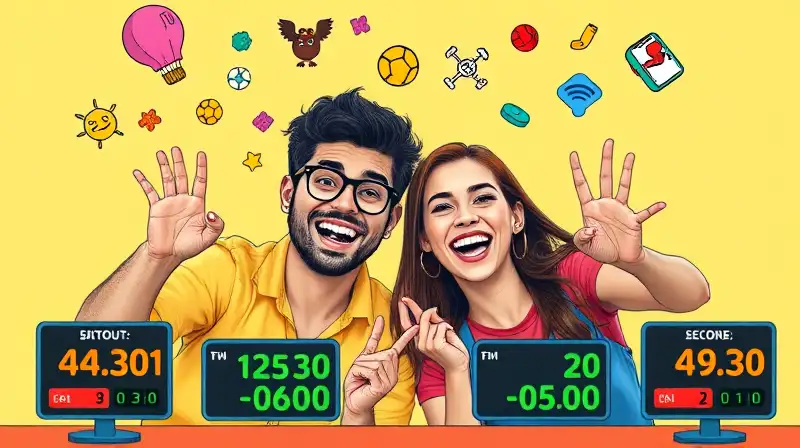 Dos amigos compiten alegremente con creatividad