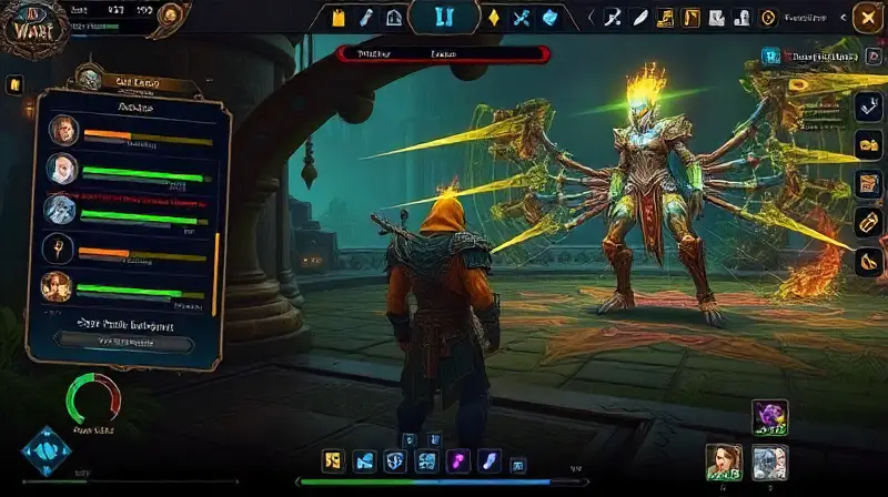 Interfaz de juego épico estilo World of Warcraft
