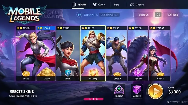 Personajes de Mobile Legends con skins vibrantes