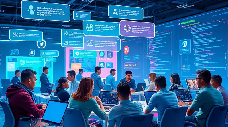 Desarrolladores y jugadores colaboran en entorno futurista