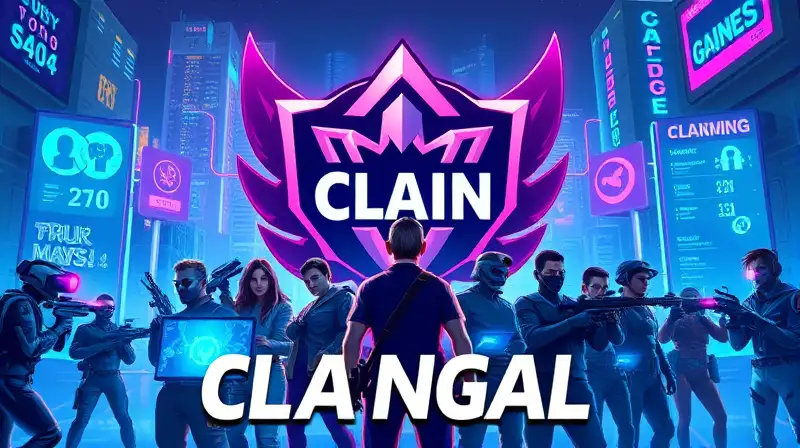 Emblema futurista de clan con acción dinámica