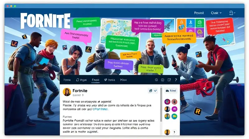 Foro vibrante de Fortnite con gamers colaborando