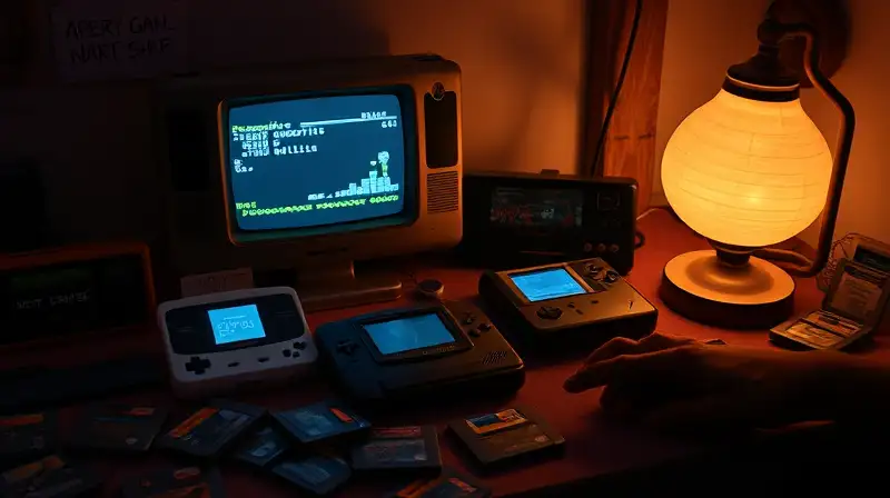 Ambiente retro acogedor con consolas clásicas