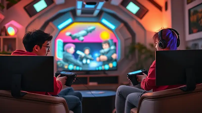 Dos gamers juegan Among Us concentrados