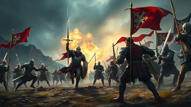 Batalla épica entre bárbaros y guerreros