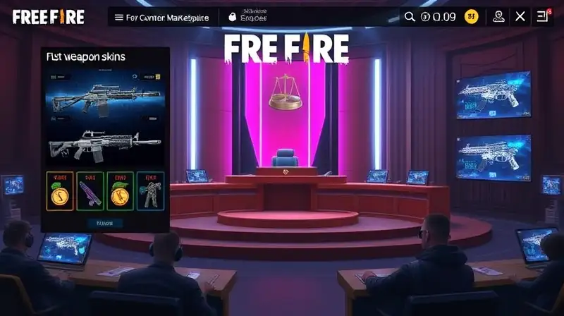Interfaz digital muestra skins y comercio gamer