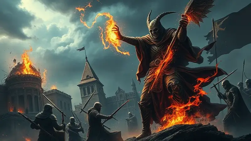 Hechicero oscuro destruye con magia poderosa
