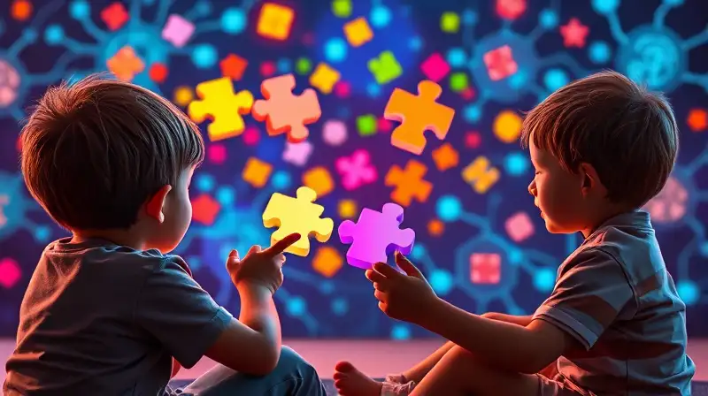 Niños juegan puzzles offline