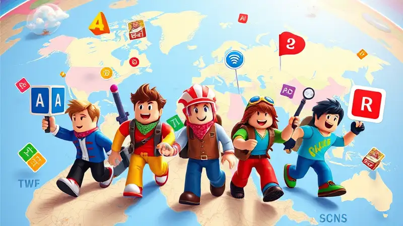 Personajes Roblox exploran mapa digital educativo
