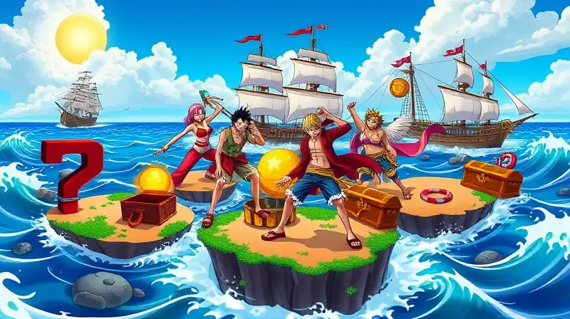 Piratas coloridos luchan en isla vibrante