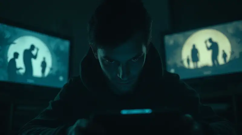 Gamer misterioso en sombra