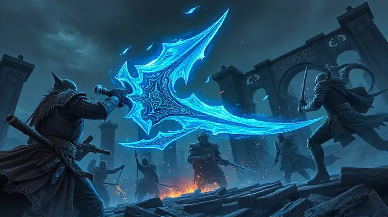 Batalla épica con guerreros y magia