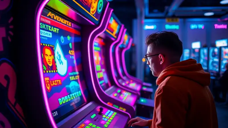 Juego arcade colorido con estilo retro