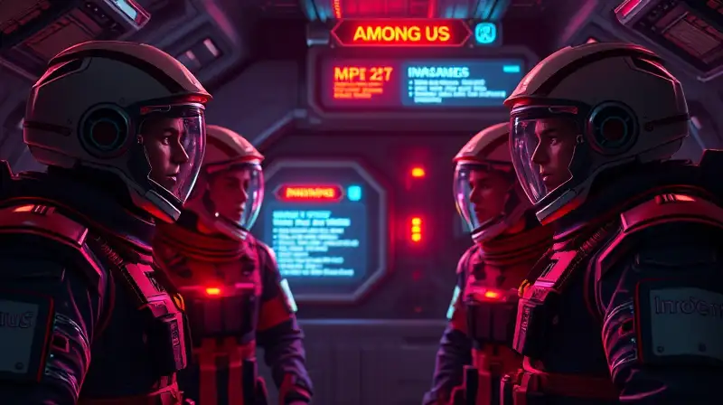 Tripulantes preocupados en nave espacial futurista