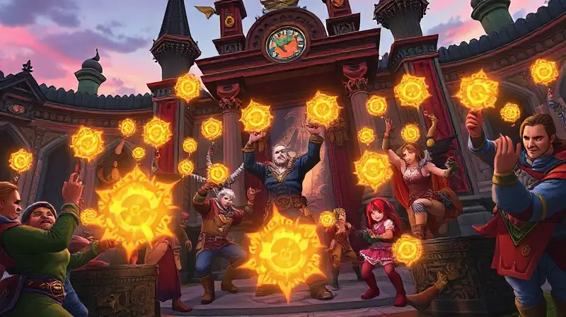 Celebración épica en arena de fantasía
