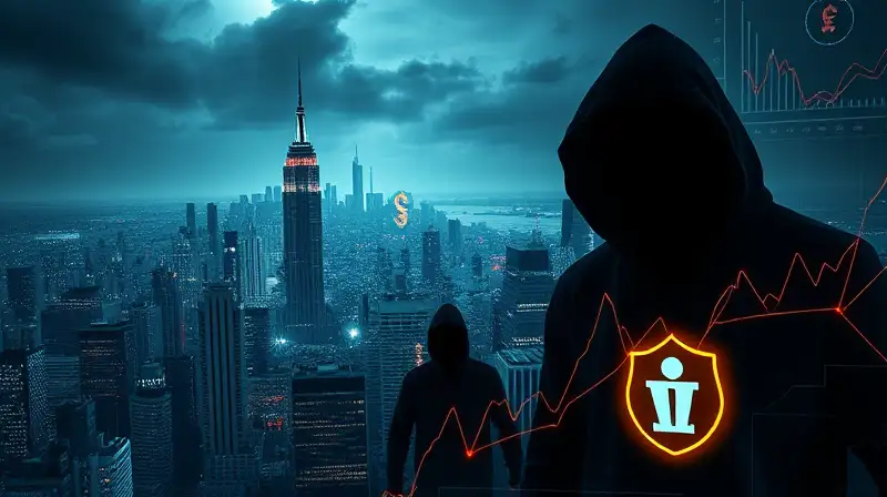 Ciudad futurista con tecnología y seguridad digital
