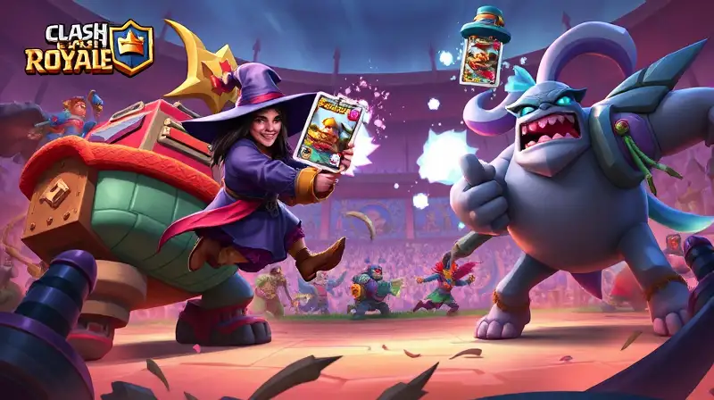 Batalla de Clash Royale con magia y gigantes