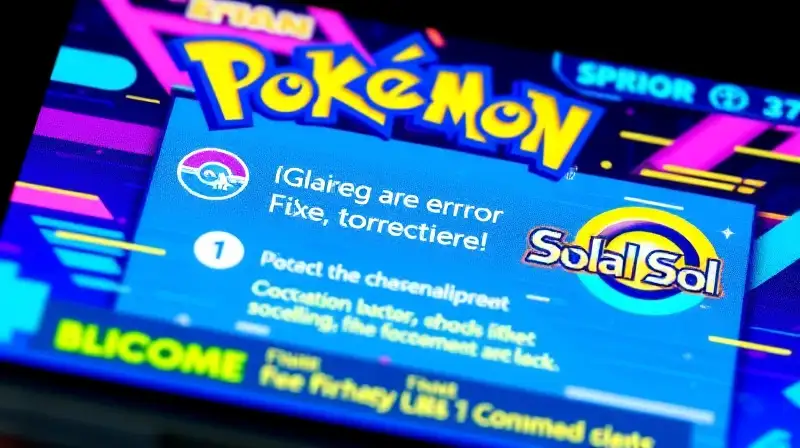 Pantalla Pokémon muestra corrección de errores