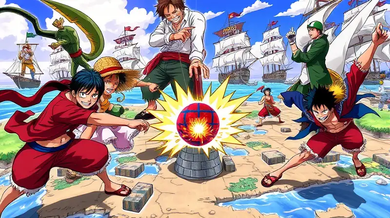 Personajes de One Piece en batalla dinámica