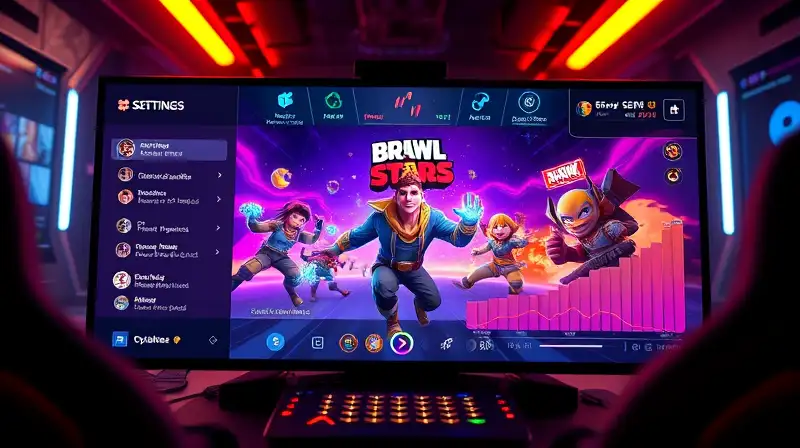 Setup gamer futurista con luces neón