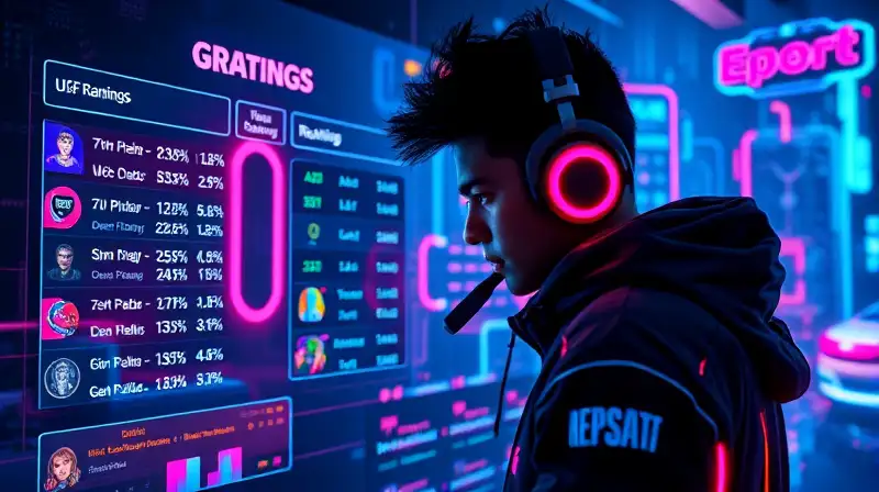Interfaz de juego futurista con ranking holográfico