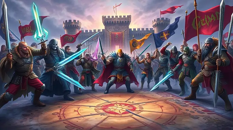 Héroes fantásticos listos para batalla épica