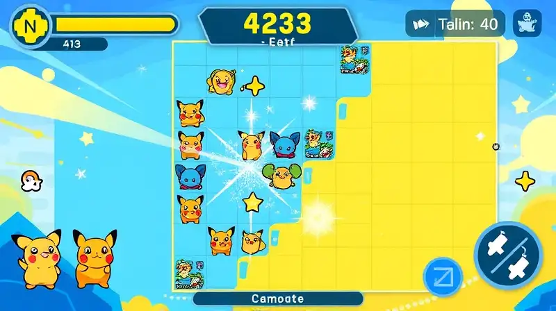 Juego de puzzle colorido con Pokémon animados