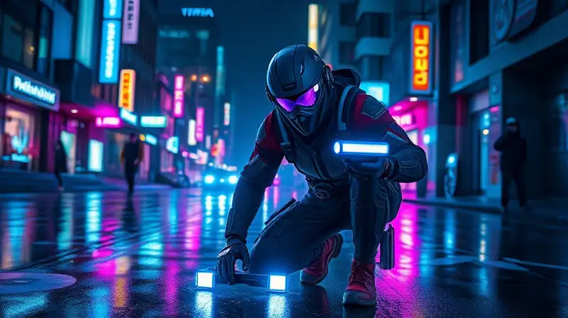 Agente futurista coloca trampas digitales nocturnas