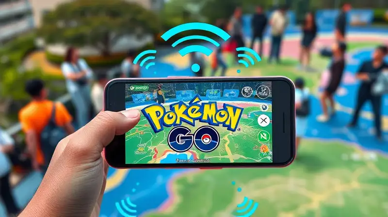 Smartphone muestra Pokémon GO y señales móviles