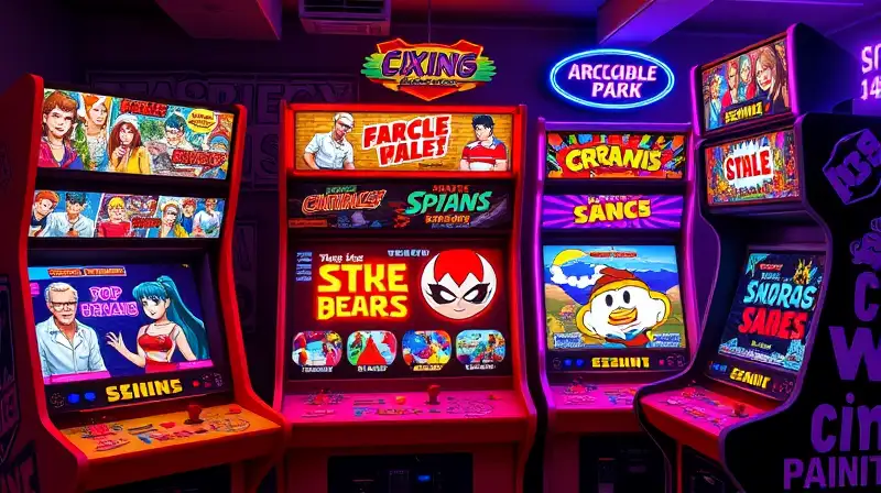 Máquinas arcade retro con gráficos y acción