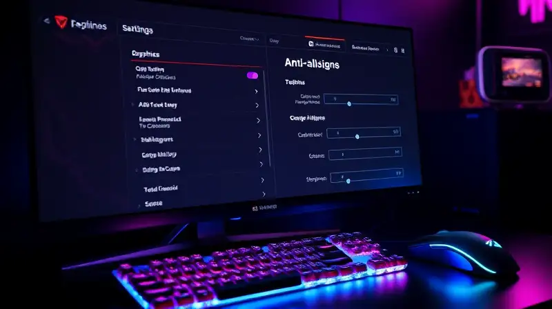 Monitor gamer con configuración de gráficos avanzada