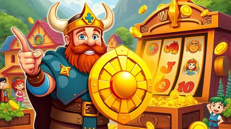 Vikingo animado con escudo