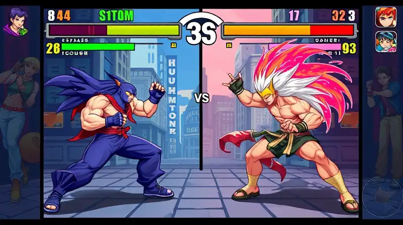 Juego de lucha pixelado con modo offline