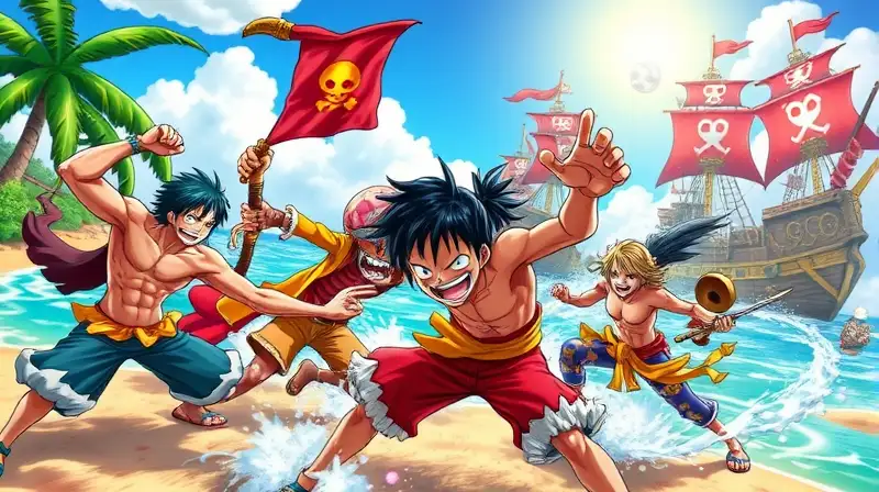 Personajes de One Piece luchan en isla
