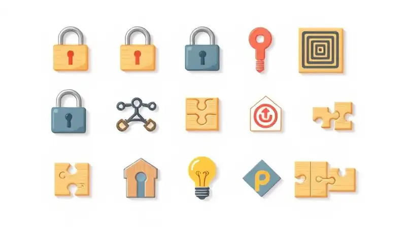 Iconos de rompecabezas coloridos y minimalistas