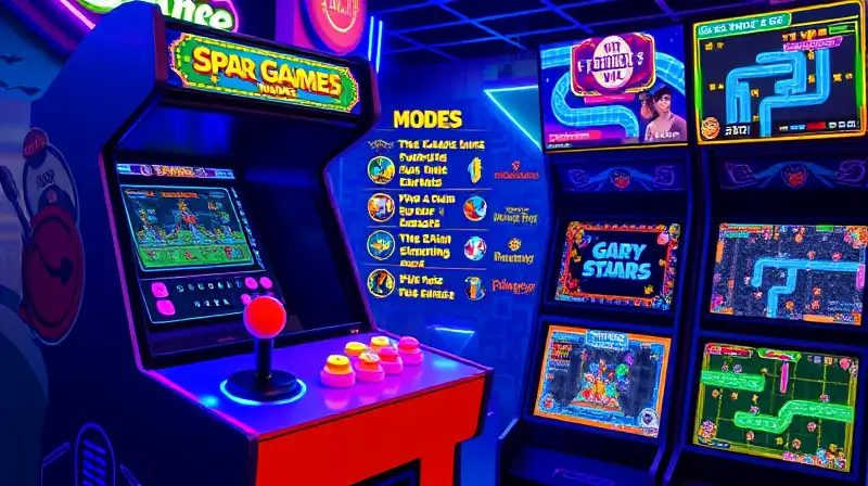 Máquina arcade colorida con estilo retro