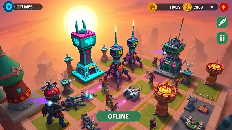 Juego de defensa con torres futuristas