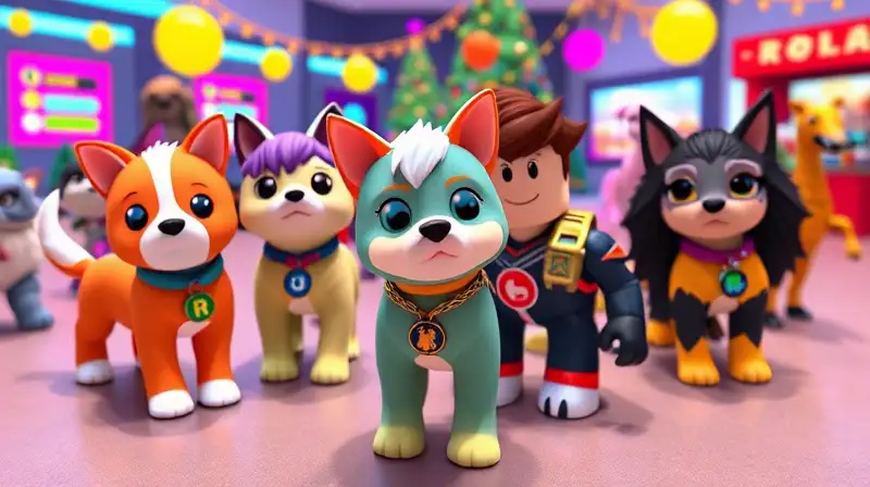 Mascotas Roblox con accesorios y eventos coloridos