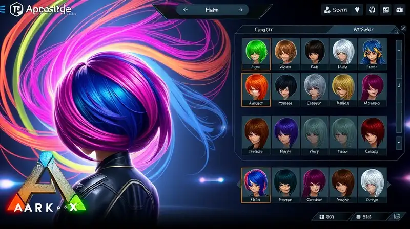Pantalla futurista de personalización de personajes